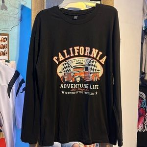 Long Sleeve Black Graphic T shirt